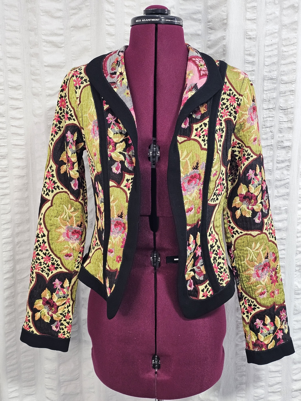 Canvasbacks Vintage Boho Floral Tapestry Rich Art-to-Wear Reversible Jacket